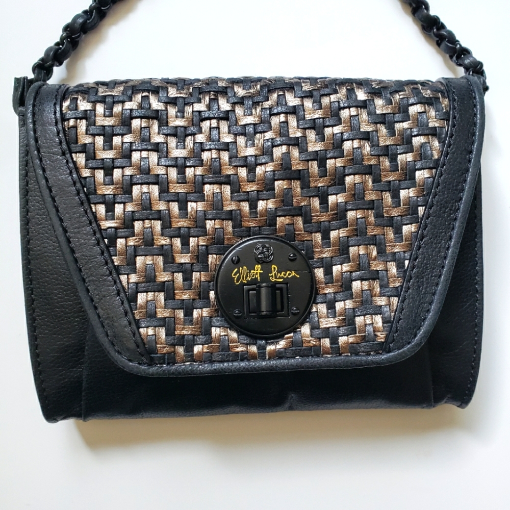Elliott Lucca Small Black Leather Crossbody Bag